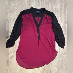 Maroon and black blouse